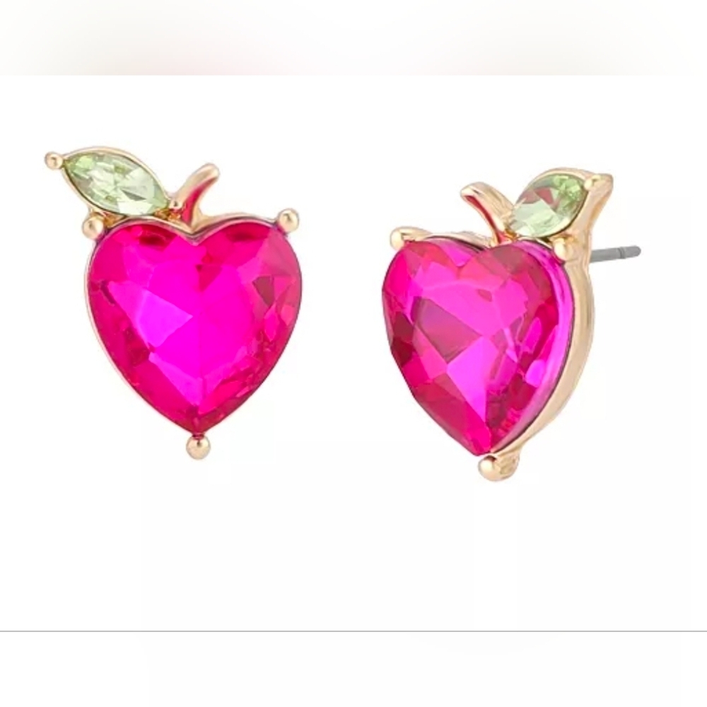 🌸 Betsey Johnson Pink Apple Stud Earrings